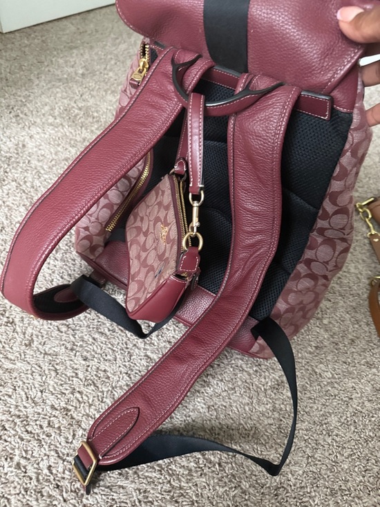burgundy coach backpack Crosby Coach Signature Canvas Backpack in